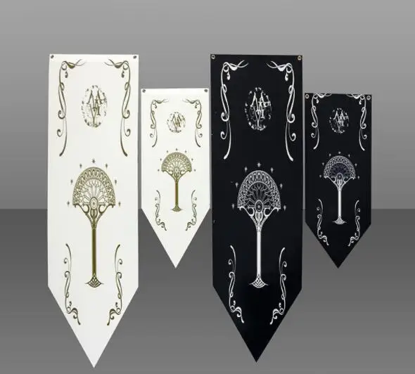 35x90cm 46x150cm Lord Ring House Banner Stark Map Flag Wall Magic KTV Bar Home School Cosplay Party Gift Decor Black