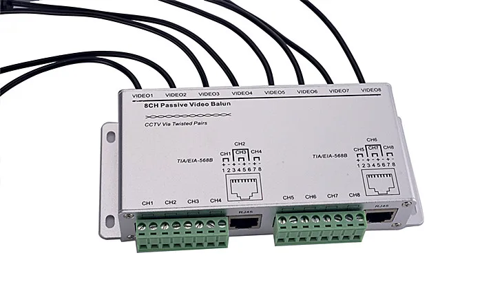 ESCAM 8CH HD CVI/TVI/AHD Passive Transceiver 8Channels Video Balun Adapter Transmitter BNC to UTP Cat5/5e/6 Cable 720P 1080P