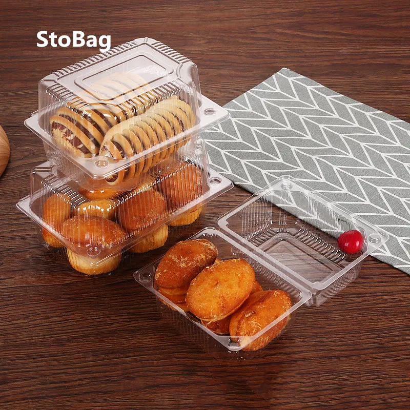 StoBag 50pcs Fruit Bread Box Transparent Fruit And Vegetable Box Strawberry Cherry Fruit Packing Box Pet Plastic Box For Party