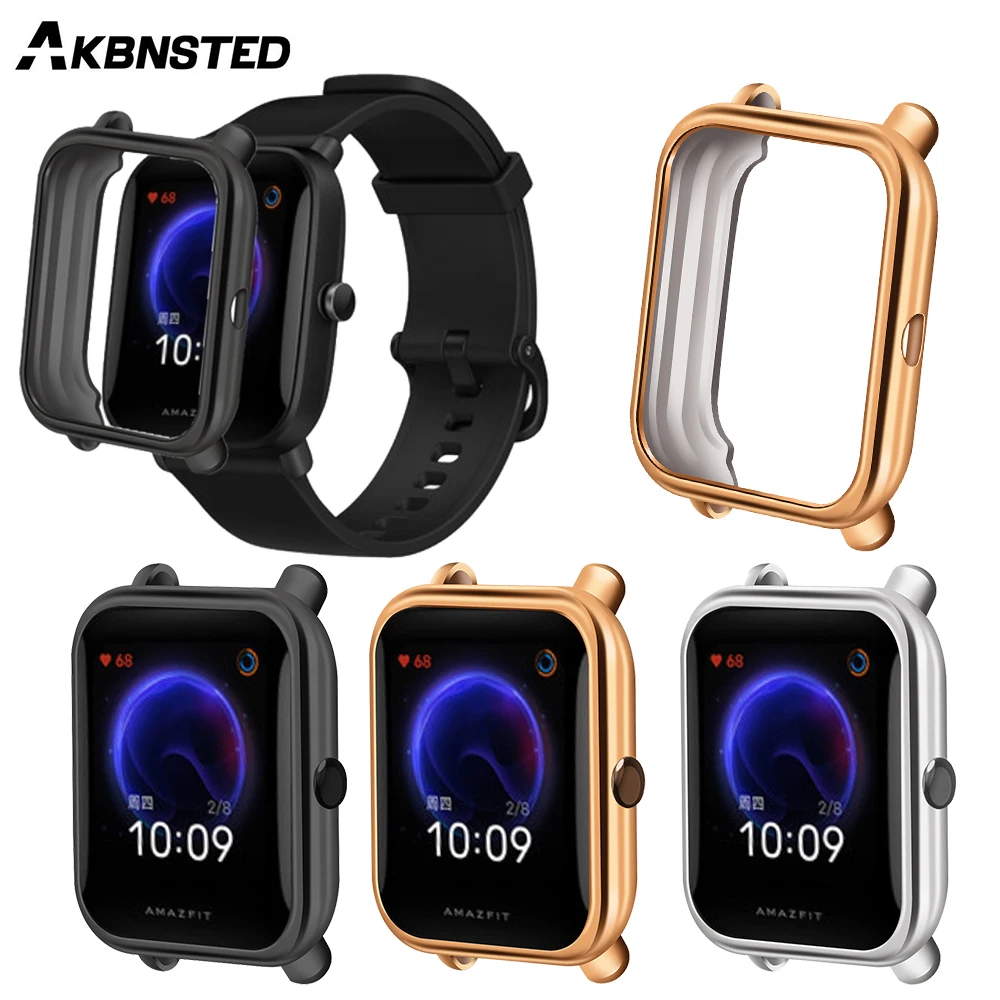 

AKBNSTED TPU Plating Silicone Watch Protective Shell For Xiaomi Amazfit Bip S/Bip U Smart Watch Case Cover For Amazfit Pop