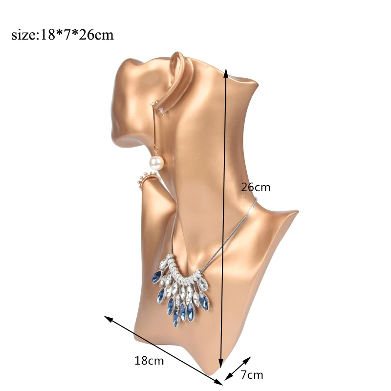 Kualitas Tinggi H26cm Resin Perhiasan Tampilan Dada untuk Cincin Anting Liontin Kalung Perhiasan Tampilan Berdiri Pemegang