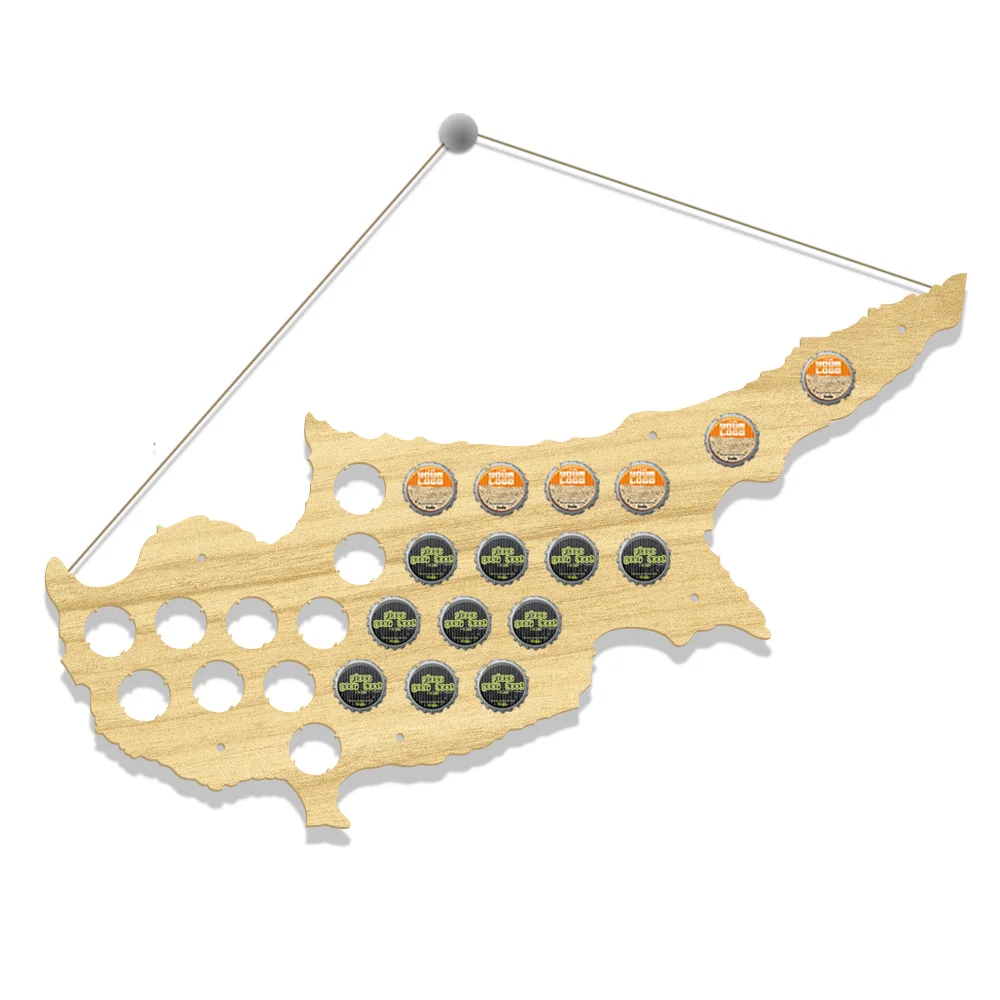 

Cyprus Beer Cap Map Wooden Craft Beer Cap Display Wall Art Wood Beer Lover Cap Collectors Gift Drink Up Beer Cap Trap Hanger