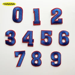 Number Embroidery Patches for T shirt Iron on Stripes Appliques Clothes Stickers Clothing Badges DIY clothing