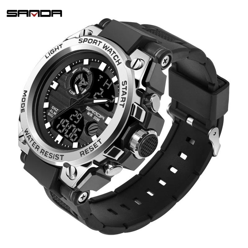 2019 New Fashion Sanda Men\'s Watch Top Brand Luxury Military Sports Waterproof S Shock Digital Relogio Masculino