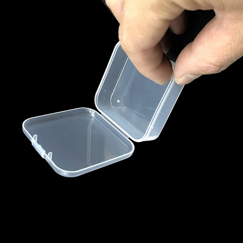 Picture 5: 10PCS Transparent Plastic Small Storage Square Beads Earring Box Jewelry Stud Earrings Electronic Components Box Container