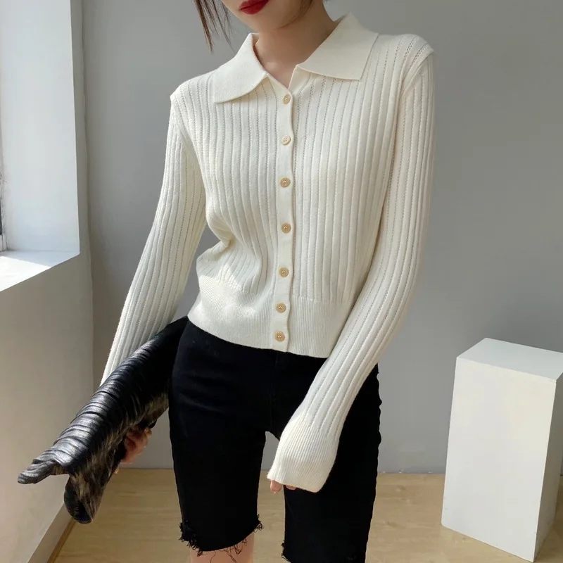 

autumn witner new knitted turn down collar cardigan sweater coat warm slim fit single breasted long sleeve short tops V504