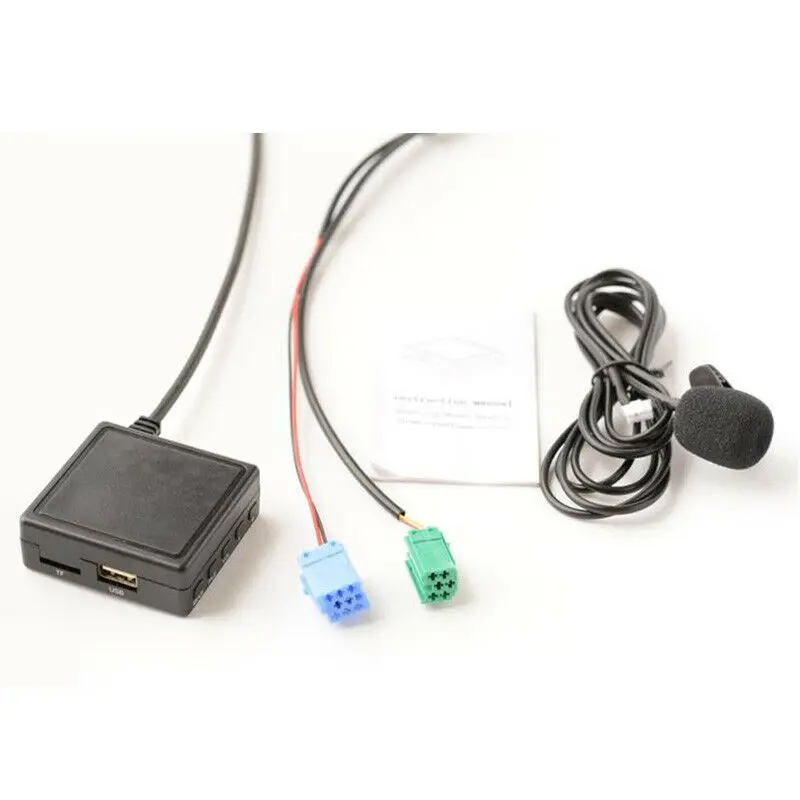Car Radio Bluetooth Audio Adapter AUX Cable Handsfree Micphone 12V AUX Audio Input Function For Renault