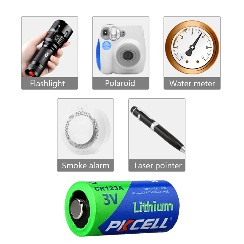 4 pz Pkcell 3V CR123A CR 123A 1500mah batteria al litio CR123 CR17335 CR17345 16340 LiMnO2 batteria primaria a secco per fotocamera