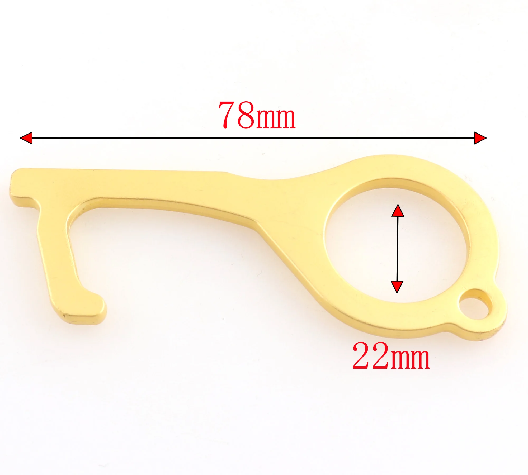 Button Pusher Door Opener Gold Door Handle Opener Door Hook Hand Free Key Contactless Touchless DIY Tool Metal Charm