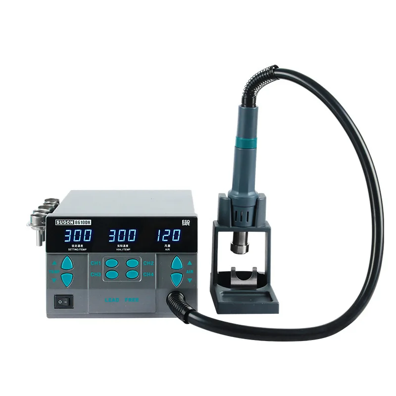 سوغون 8610DX 1000 واط محطة اعادة تشغيل الهواء الساخن LED عرض خالية من الرصاص الساخن مسدس هواء الحواسيب الصغيرة قابل للتعديل درجة الحرارة 5 فوهات
