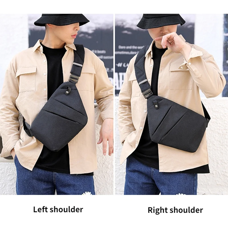 Men\'s chest bag Anti-theft Personal Gun Bag Solid Chest Bag Storage Bag Shoulder Bag Messenger Bag Female Travel Crossbody Bag