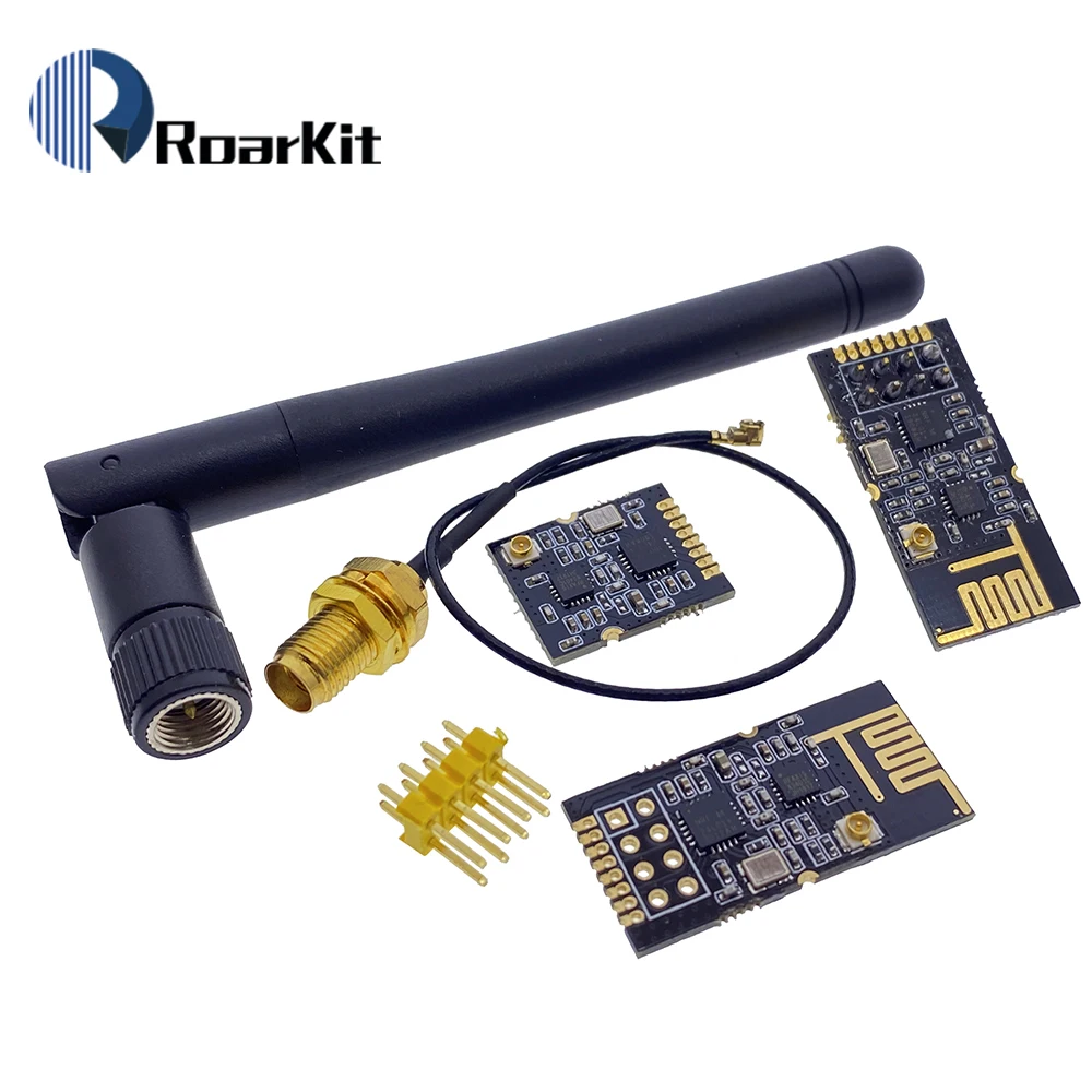 GT-24 NRF24L01+PA+LNA (With Antenna) Socket Adapter Plate Board 2.4G Wireless Data Transmission Module 1100-Meters Long-Distance