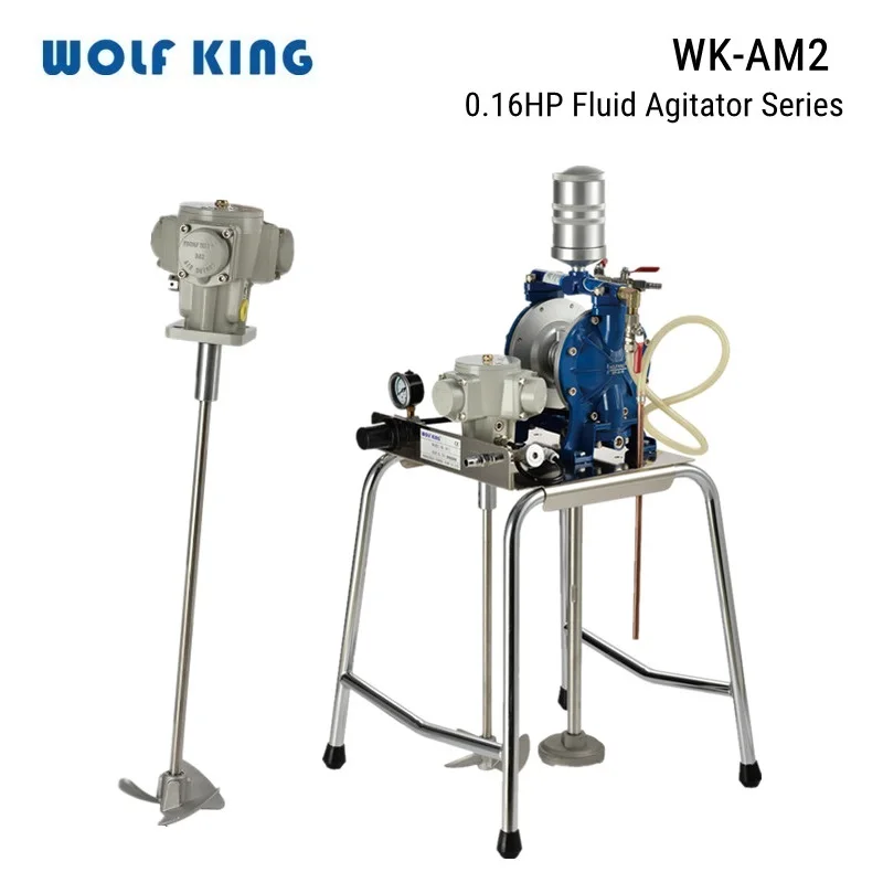 WolfKing WK-AM2 Agitator Machine Series,Paint Mixer,Piston 0.16 HP, Liquid Mixing Stirring Machine,Mini Pneumatic Industrial Mix