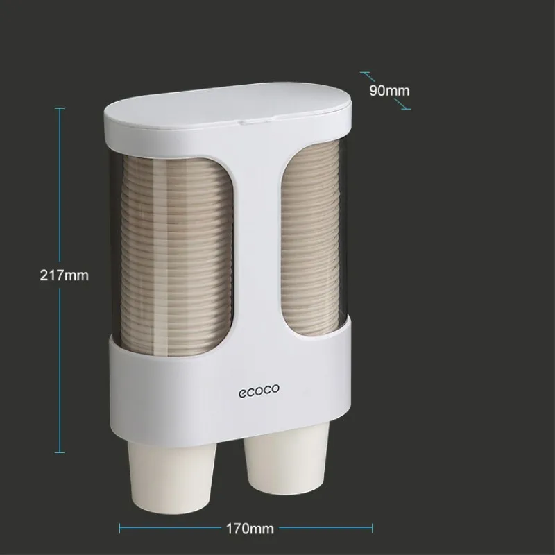 Disposable Paper Cups Dispenser Plastic Cup Holder for Water Dispenser Wall Mounted Automatic Cup Storage Rack Cups Container