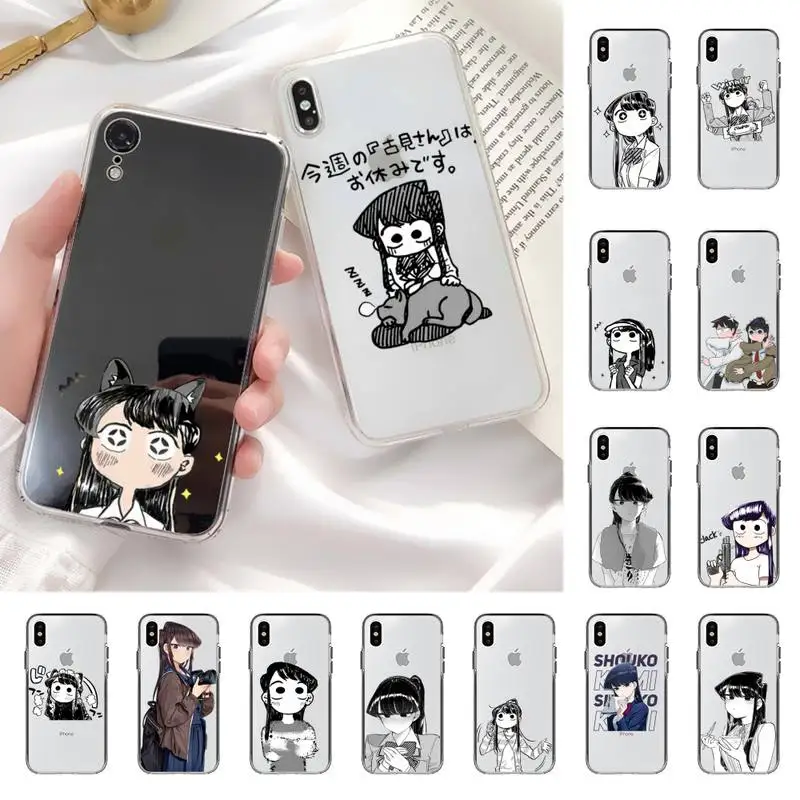 MaiYaCa-funda de teléfono divertida Manga Chibi Komi Shouko Komi-San para iPhone 11 12 13 mini pro XS MAX 8 7 6 6S Plus X 5S SE 2020 XR