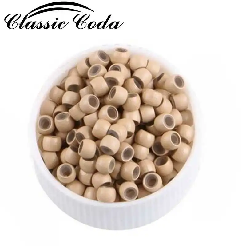 Classic Coda 1000pcs 2.9x1.6x2.0mm 9 Colors Silicone Nano Rings Copper Micro Nano Beads Nano Tip Hair Extensions Tools