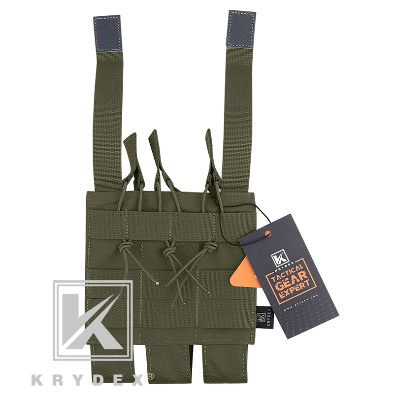 KRYDEX-bolsa táctica Modular Triple para MP5, MP7, KRISS, MOLLE, Triple parte superior abierta, SMG Mag, portador para caza al aire libre