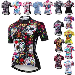 Weimostar Pro Cycling Jersey Women Skull Cycling Clothing Summer MTB Bike Jersey Racing Sport Bicycle Shirt Quick Dry Cycle Wear