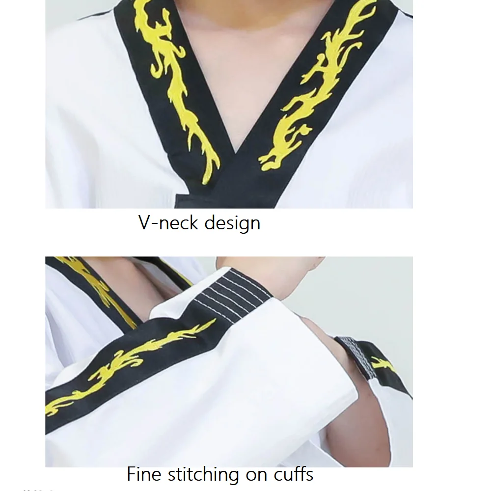 Hot Personalized Embroidery Taekwondo Doboks Unisex Individual Character Long Sleeved WTF Tae kwon do Uniforms Child TKD Clothes