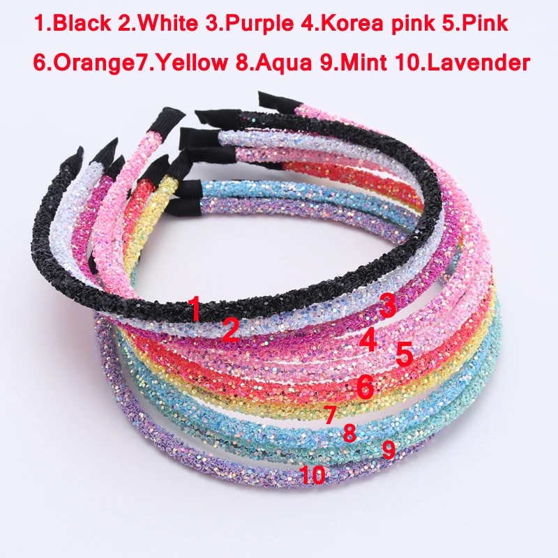 3 Piece New Girls Glitter Hair Accessories Kids Soft Hair Bands Fashion Headbands Children Party Hairbands