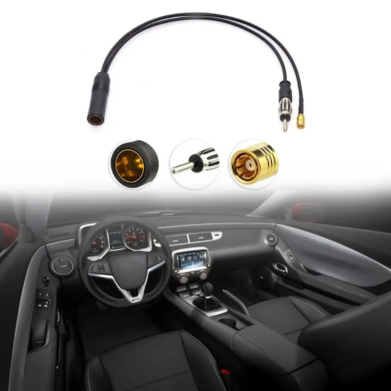 Active Dab+FM/AM SMB Cable Aerial DIN Splitter Accessory Antenna Converter Wireless Adapter Lead Vehicle Car Radio Plug