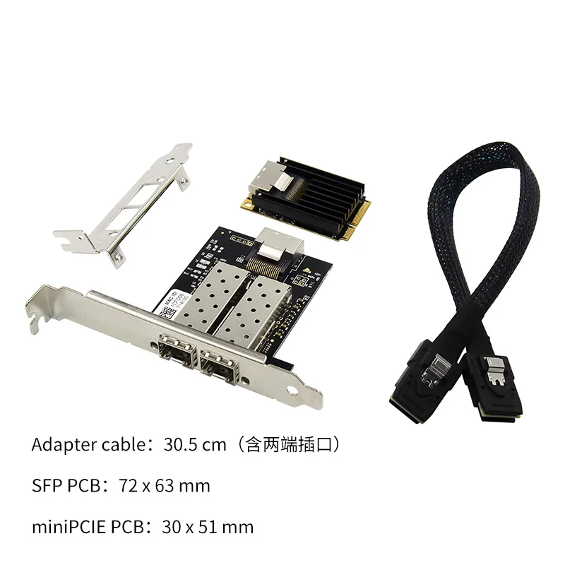 Imagem -03 - Mini Pcie Placa Lan para Servidor Portas Sfp 1000m Adaptador de Rede Intel 350am4