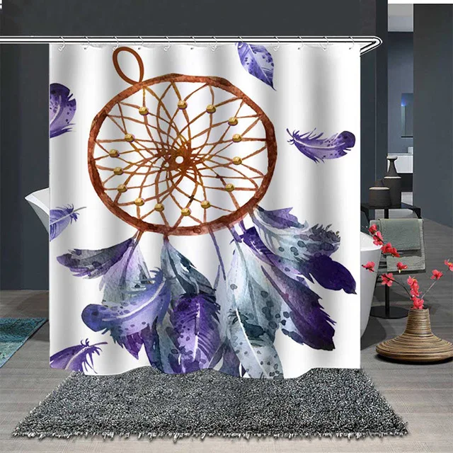 

3d Garden Flower Shower Curtains Beauty Nature Bamboo Stream Bathroom Curtain Thicken Waterproof Thickened Bath Curtain