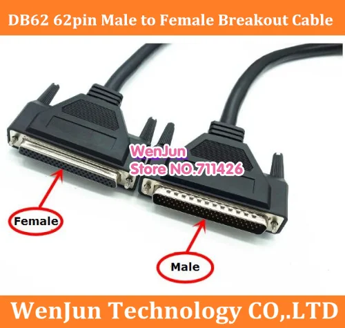 NEW DB62 HDB62 D-SUB 62 pins 62pin Male to Female Data Cable DB62 signals Terminal Connector Cable 1.5m