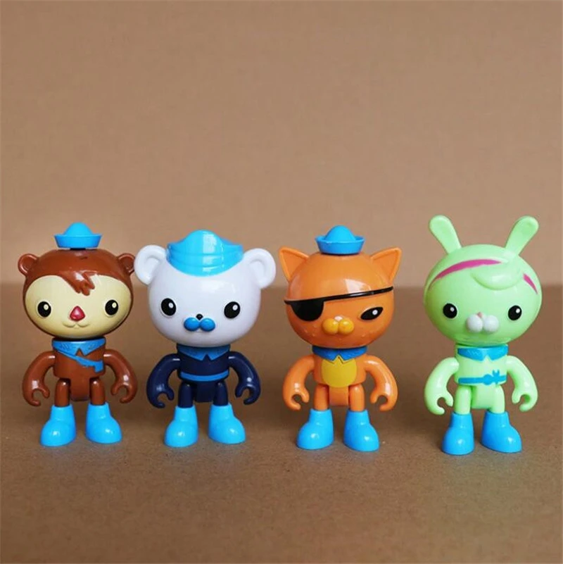 8PCS Set Anime Cartoon The Octonauts Action Figure Toy Captain Barnacles Kwazii Peso Penguin Dashi Mini Model Doll Kids Gift