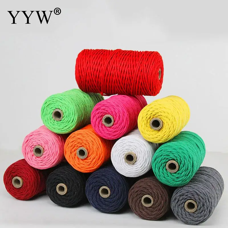 

Multicolor 3mm Cotton String Jewelry Cotton Thread Rope Binding Rope Diy Handmade Material Chinese Knot Woven Cords 100m/Spool