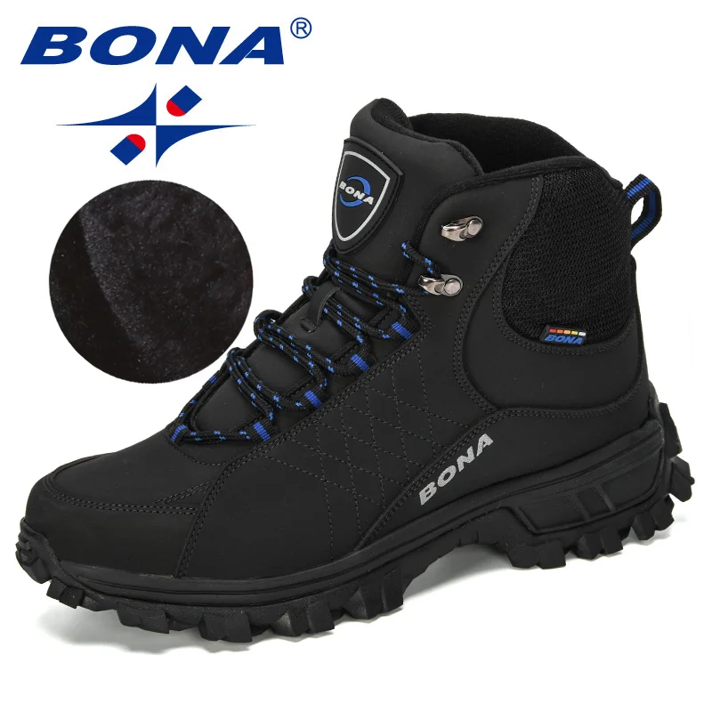 BONA Neue Designer Männer Ankle Wandern Stiefel, Plus Größe Mode Klassische Trekking Schuhe Outdoor Plüsch Winter Stiefel Mann Comfy