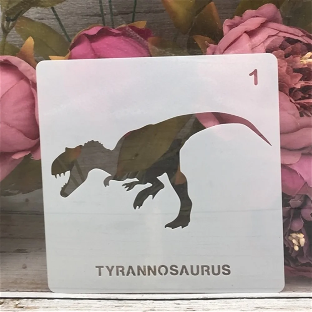 Dinosaur DIY Layering Stencils Set, 12 Types, 12Pcs