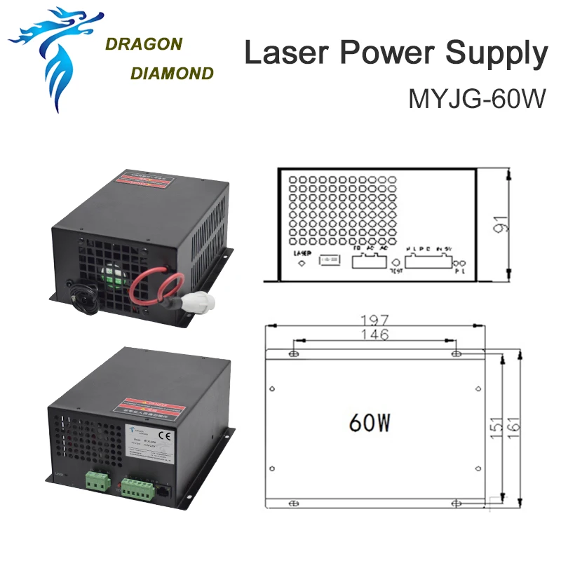 Imagem -05 - Laser Power Supply Gravador para Gravação a Laser Corte Categoria Máquina Original Myjg60w Co2