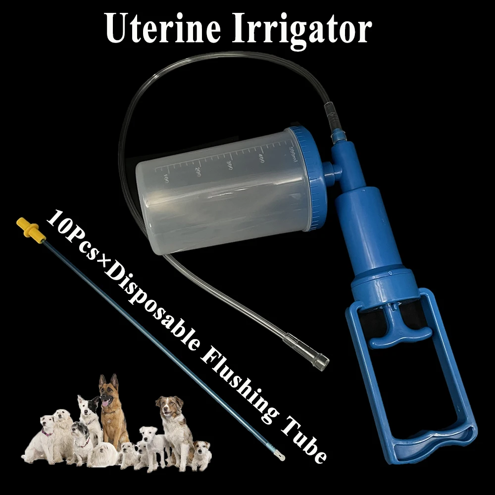 1SET Pet Dog Canine Uterine Irrigator Flush Wash Device 500ML Portable Plastic Tube Soft Harmless Sterilization Clinic Care