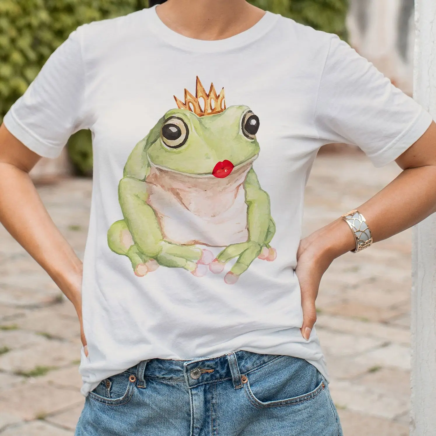 

Unimpressed Frog Print Top Women T-shirt Casual Harajuku Ladies Basic O-collar Short Sleeved Women T-shirt Girl,Drop Ship