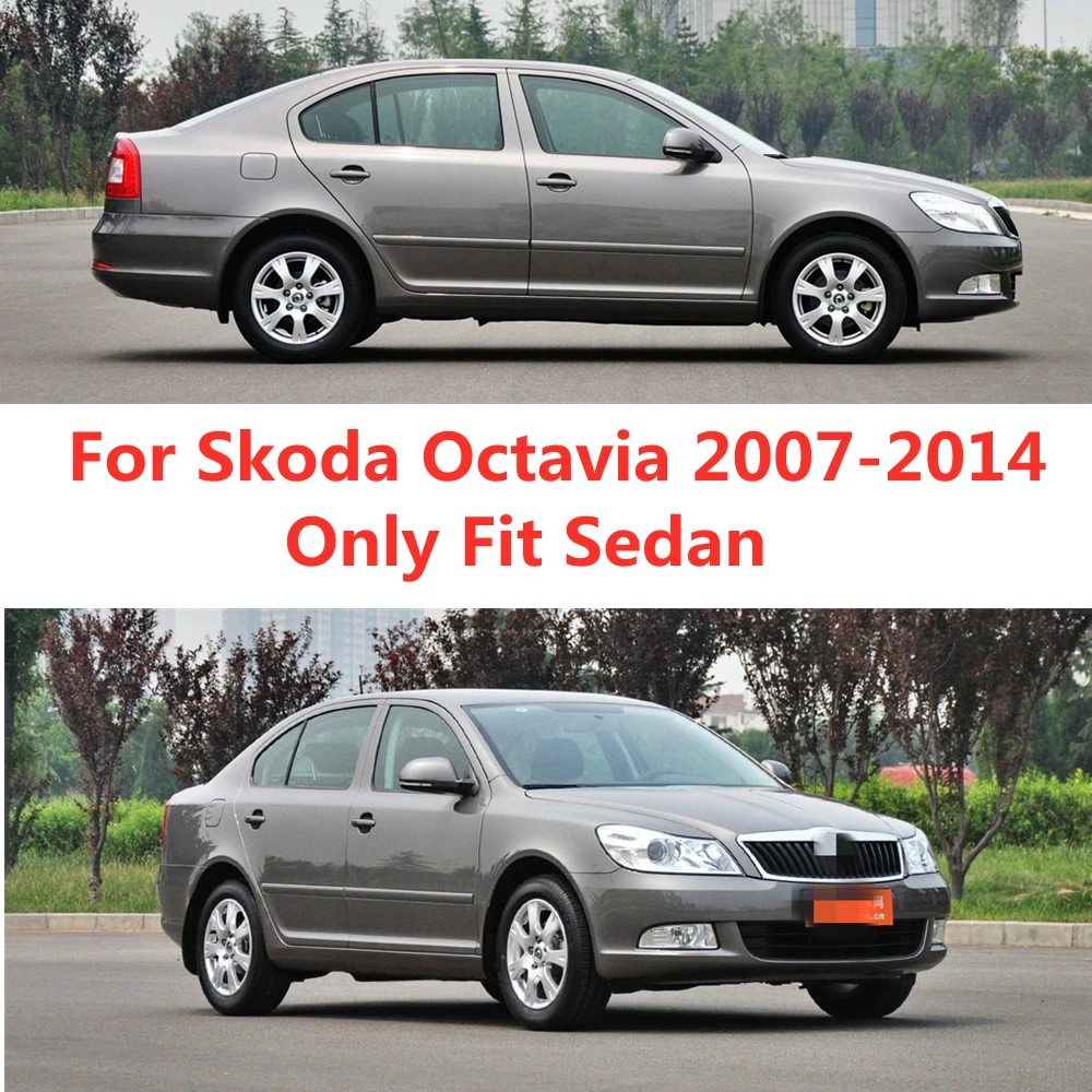 For Skoda Octavia 2007 2008 2009 2010 2011 2012 2013 2014 Side Window Vent Visor Sun Rain Deflector Guard Adhesive Cover Trim