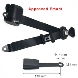 Approved Emark certication E11 car safety belt retractable 3 point car seat belt Emergency locking lap belt car accessories