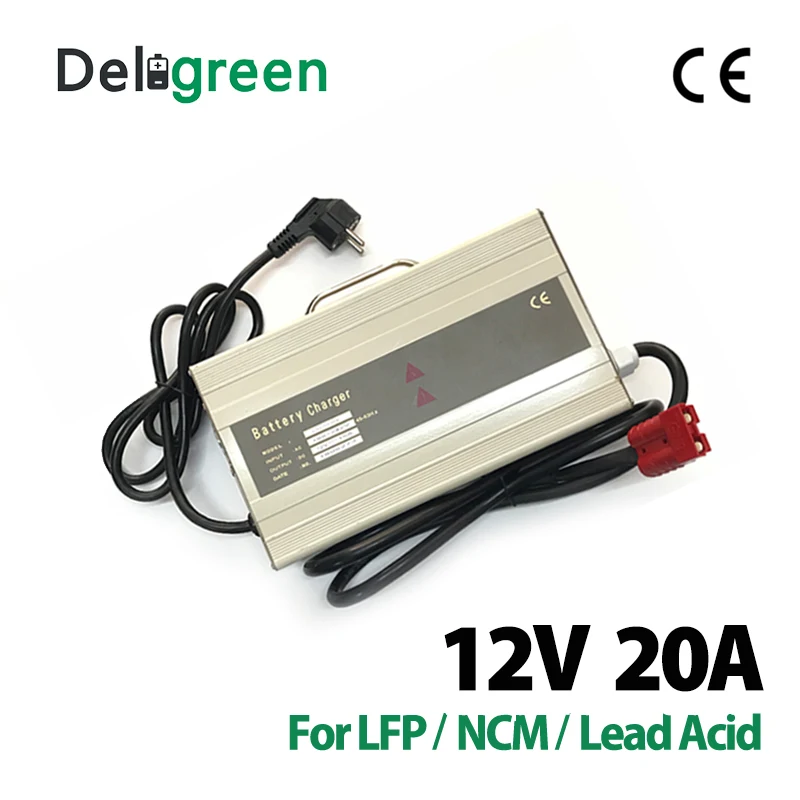 Portable 12V 20A Li ion Battery charger with Handle Universal Lipo Battery charger for Electric Vehicle ,Motor,Scooter,Forklift