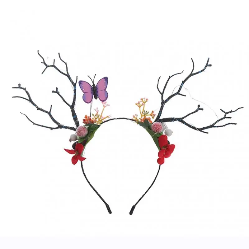 Diademas de Navidad para niños y adultos, diadema de astas de alce, árbol de Santa, adornos de reno, decoraciones navideñas para fiesta de Cosplay