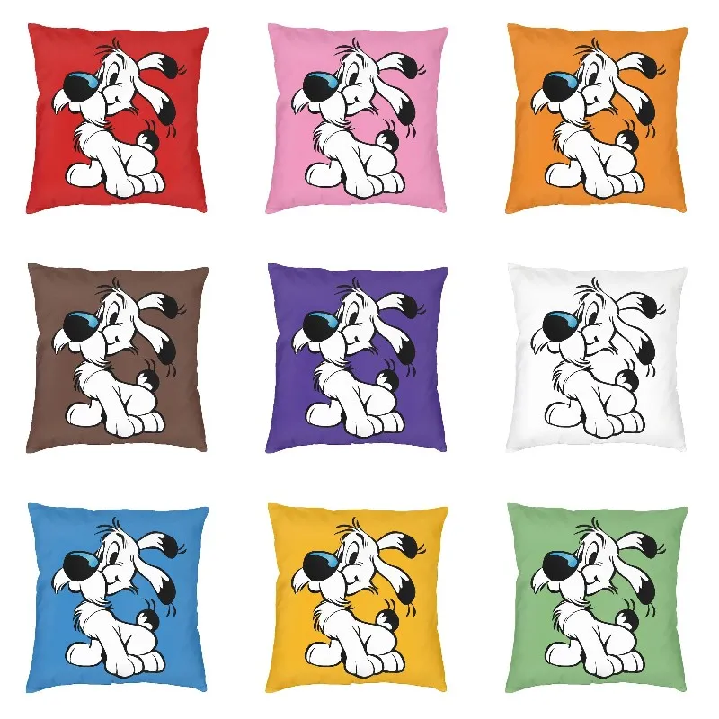 Asterix And Obelix Dogmatix Cushion Cover 45x45 cm Funny Cartoon Dog Idefix Throw Pillow Cases for Sofa Chair Pillowcase