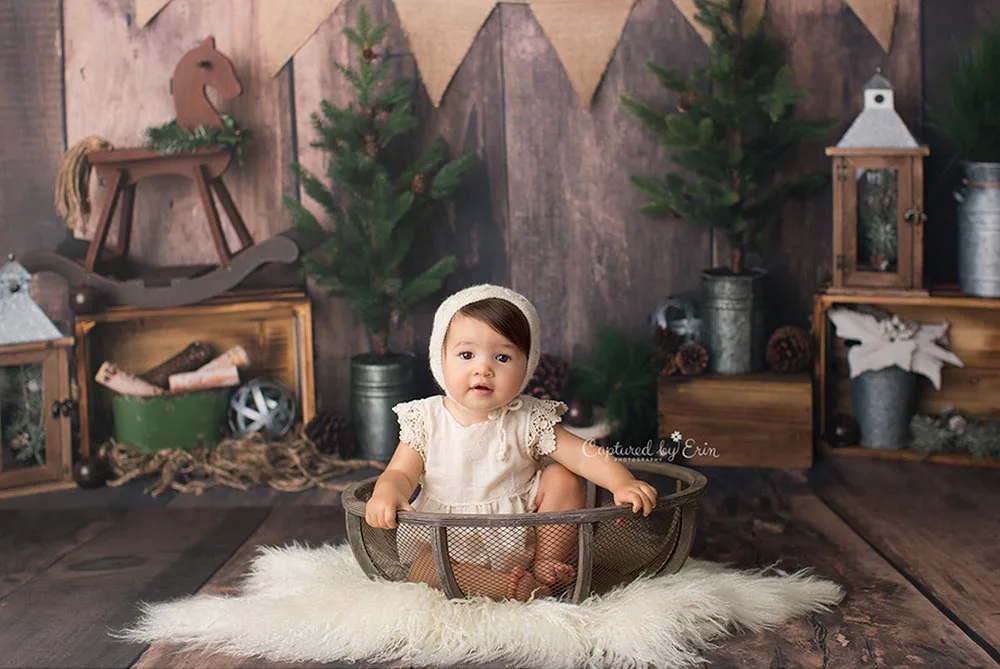 Pasgeboren Baby Houten Board Fotografie Achtergronden Bloem Fotografische Studio Foto Achtergrond Kerst Verjaardag Decoraties Prop