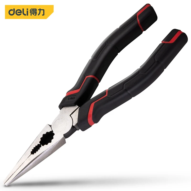 

deli Wire Cutter Japan Type Long Nose Pliers Anti-slip Handle Cr-V Fishing Pliers Fish Tool Wire Side Cutter Multitool Hand Tool