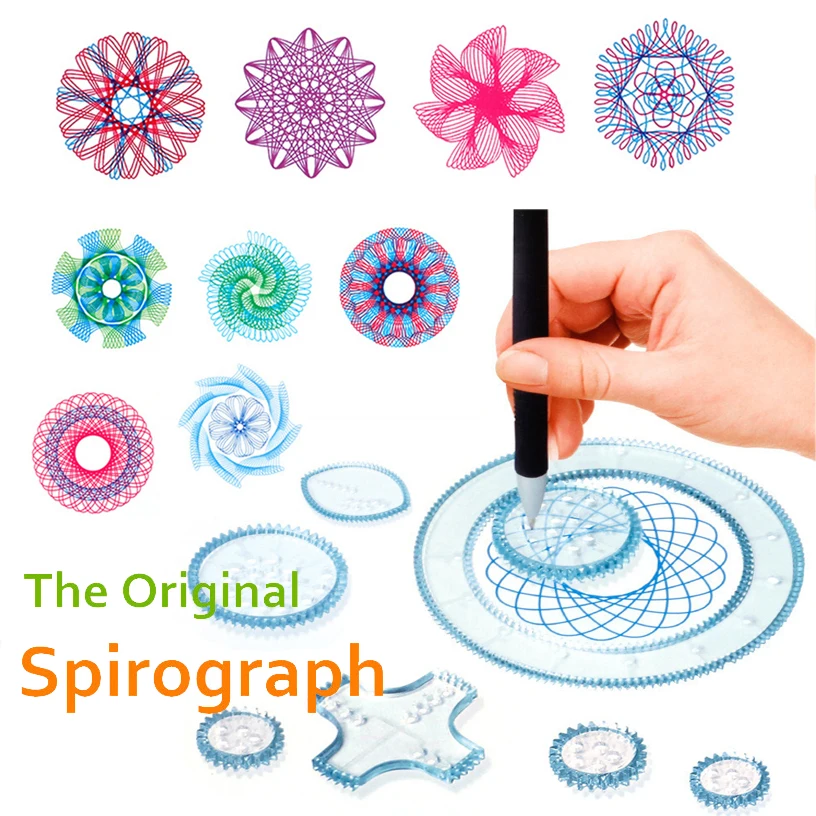 Spirograph Desenho Régua Set, Engrenagens Intertravamento, Rodas Puzzle, Ferramentas de Desenho Geométrico, Acessórios Educação Criativa