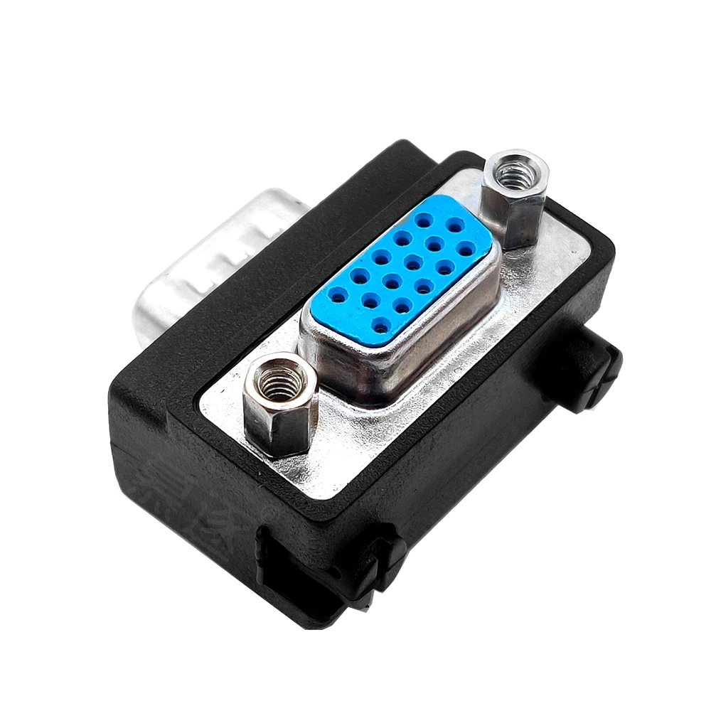1 stücke 90 Grad Nach Unten Rechts Abgewinkelt VGA SVGA Stecker Auf VGA 15Pin Weibliche Monitor Adapter für PC Laptop TV
