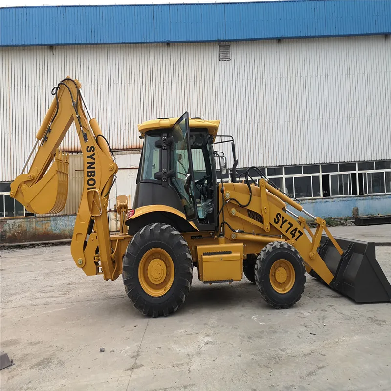 SYNBON 74KW Power Excavation Loading Wheeled Excavator Bucket Backhoe Loader