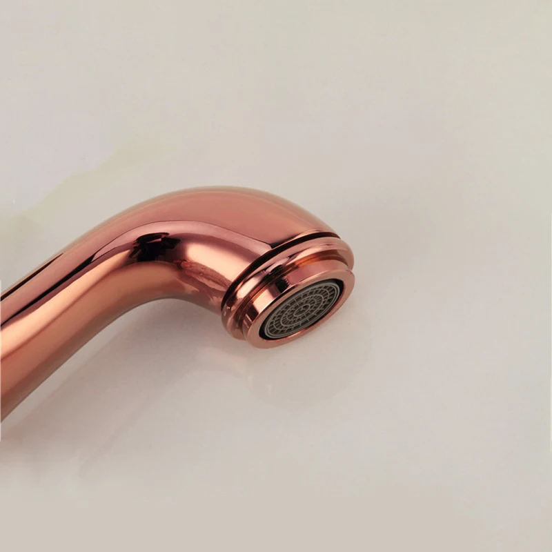 Brass Rose Gold With Diamond Luxury Bathroom Basin Mixer Taps Single Holder Deck Mount Faucets RS329