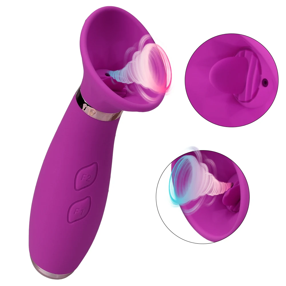 Sex Shop-masturbadores femeninos, Juguetes sexuales, vibrador de succión de pezones, lengua, lamer, estimulador de clítoris vibratorio