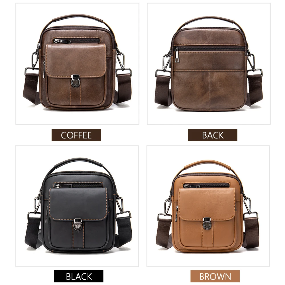 Imagem -03 - Mva Masculino Crossbody Bolsa Casual Homem Bolsas de Ombro Pequenos Bolsa de Couro Genuíno para o Homem Festa Bolsa para o Homem Wateproof 7438