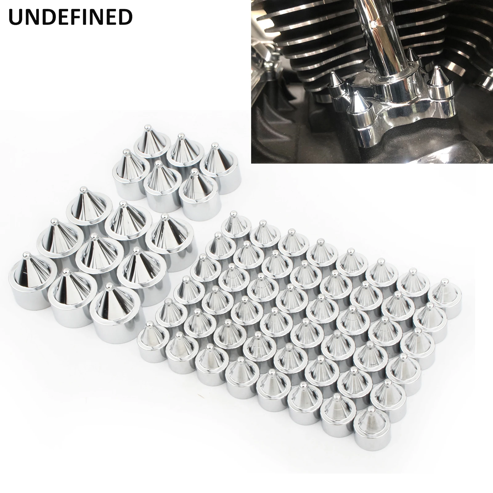 

63pcs Motorcycle Engine Bolt Caps Topper Covers Rocker Screw Nut Aluminum For Harley Softail Twin Cam 2000-2006 Black Chrome