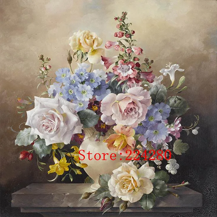 Classical flower still life Needlework Cross stitch,14CT Unprinted Embroidery kits Arts Cross-Stitching,DIY Handmade Decor